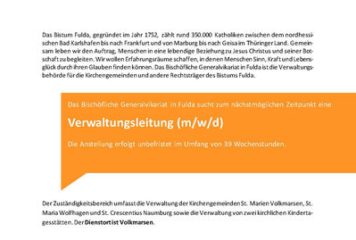 Ausschreibung Verwaltungsleitung